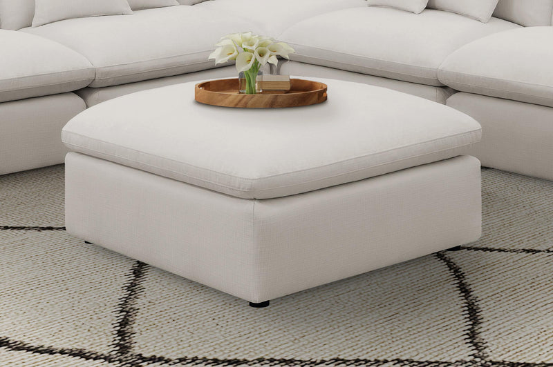 Hobson Cushion Seat Ottoman Off-White
