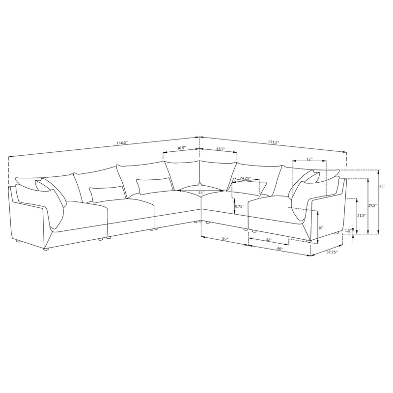 Sasha 6 Piece Sectionals