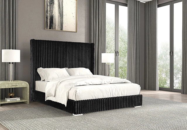 Cadwell E.King, Queen, & Full Bed White, Gray, & Black
