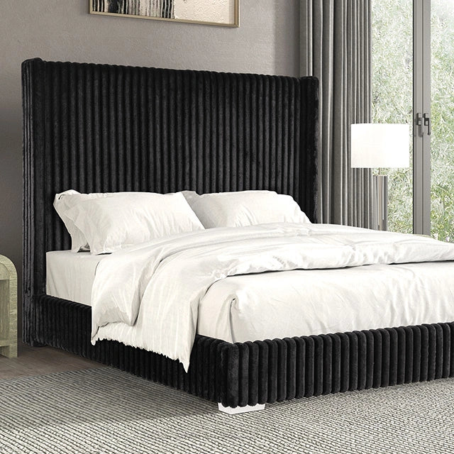 Cadwell E.King, Queen, & Full Bed White, Gray, & Black