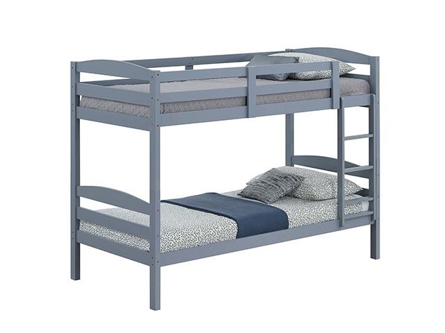 Finsbury Twin Twin Bunk Bed Espresso, Grey & White