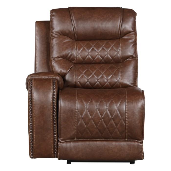 Putnam Power Left Side Reclining Chair with USB Port in Brown 9405BR-LRPW