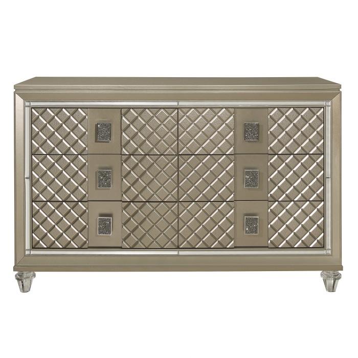 Youth Loudon 6 Drawer Dresser in Champagne Metallic B1515-5