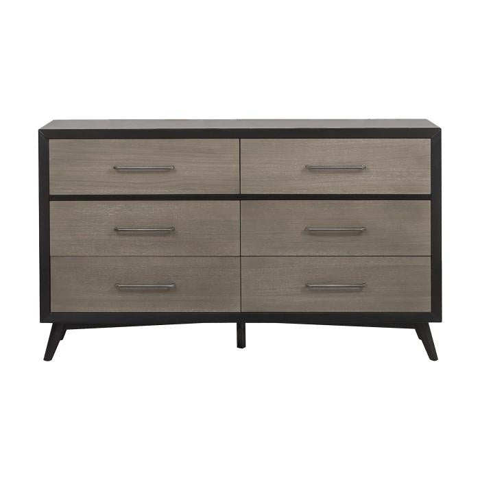 Raku 6 Drawer Dresser in Gray 1711-5