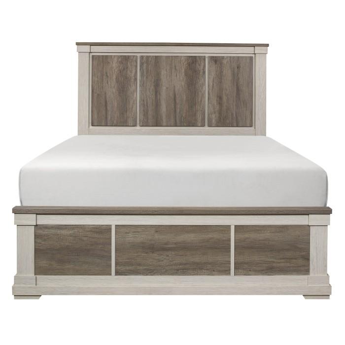 Arcadia Full Panel Bed in White & Weathered Gray 1677F-1*