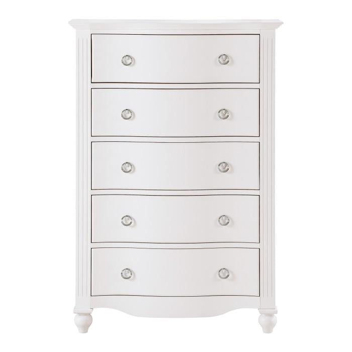 Meghan 5 Drawer Chest in White 2058WH-9