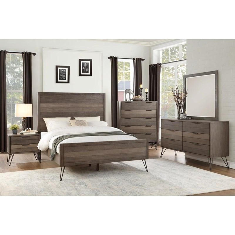 Urbanite King Panel Bed in Tri-tone Gray 1604K-1EK