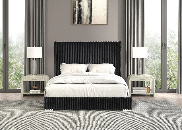 Cadwell E.King, Queen, & Full Bed White, Gray, & Black